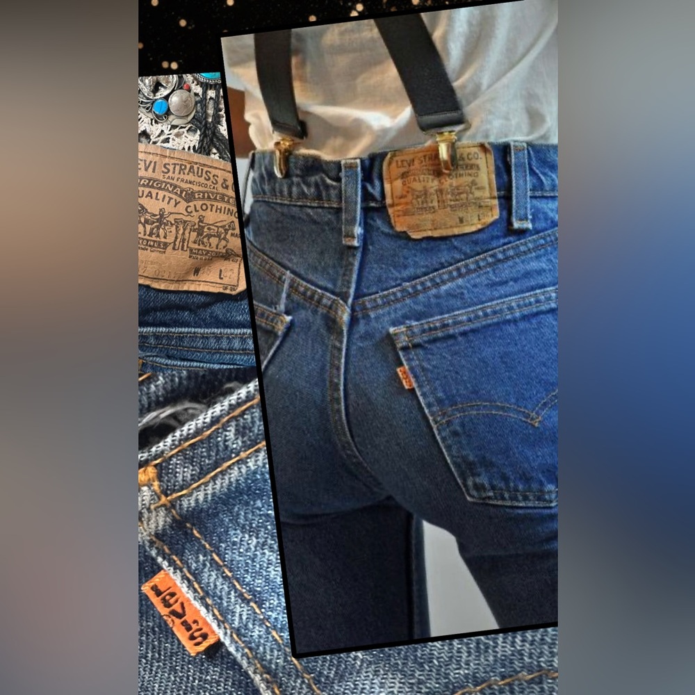 #75 VINTAGE Levis 517 Orange Tab 1980’s Men’s 35x32 RARE Selvedge Denim Wash